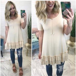 Short Sleeve Ruffle Hem Top